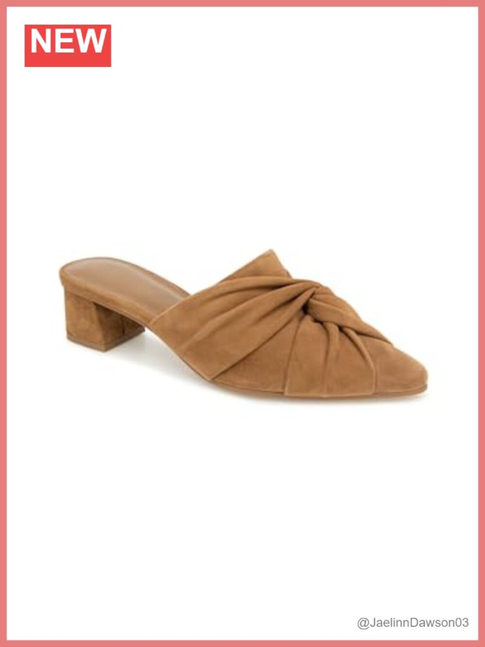 Leather Mule Block Heel Pointed Toe Slip-On Pull-On Fall Women's Shoes